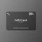 Black gift card with '20s' branding on a gray background