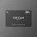 Black gift card with '50s' branding on a gray background